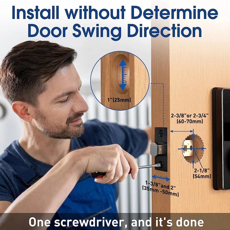 Tuya Smart Home Wifi Lock Keyless Entry Door Lock with Touchscreen Keypad APP Control Waterproof Grade IP54 Low Battery Alert