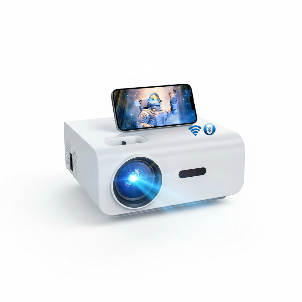 Native 1080P Mini Projector, Support 4K Projector with 5G Wifi and Bluetooth, 300 ANSI Movie Projector Compatible with HDMI/USB/PC/AV, 300" Display Full HD Home Theater, Outdoor & Indoor Use