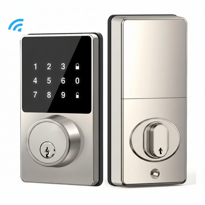 Tuya Smart Home Wifi Lock Keyless Entry Door Lock with Touchscreen Keypad APP Control Waterproof Grade IP54 Low Battery Alert